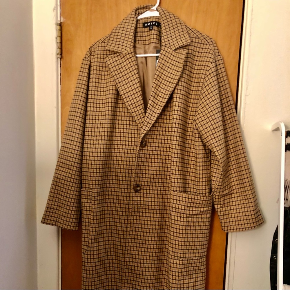 Motel Rocks Brown Houndstooth Duster NWT